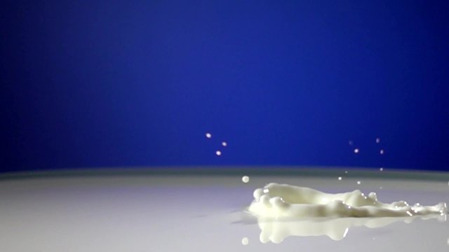 Single Drop Of Milk Splashing, Slow Motion