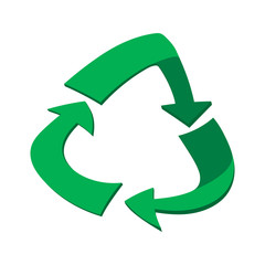 Green circular arrows cartoon icon
