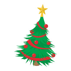 Christmas tree cartoon icon