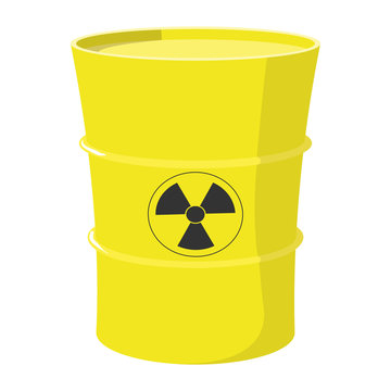 Cartoon Barrel With Nuclear Waste