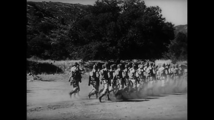 Soldier falling behind during basic training, 1940s