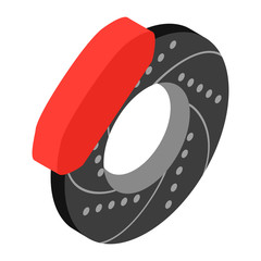 Car wheel, repair isometric 3d icon