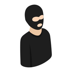 Man in a mask isometric 3d icon