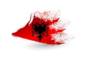 Naklejka na ściany i meble Hand drawn style flag of Albania