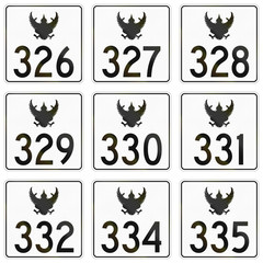 Collection of federal highway shields used in Thailand