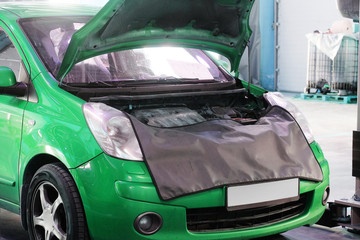Serpuhov, Russia, June, 23, 2015: Cars in a dealer repair station in Serpuhov, Russia
