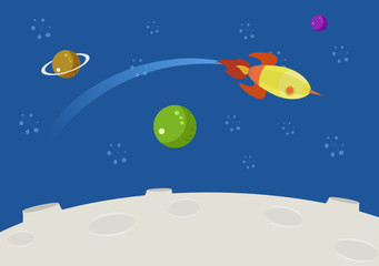 Fototapeta premium space background sky and color planets