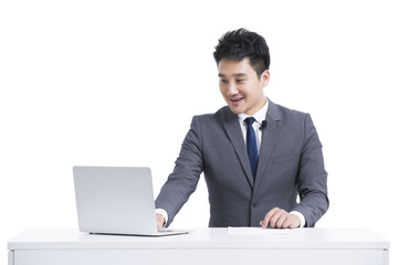 Businessman broadcasting