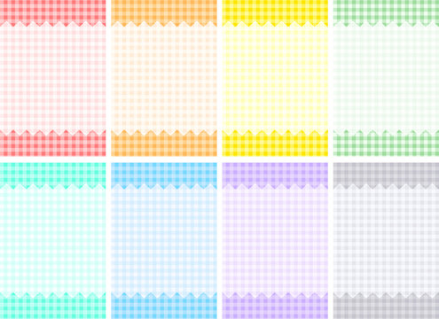 Eight colors gingham check patterns