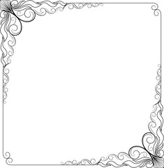 frame floral for sticker cut