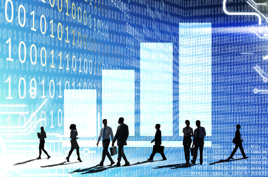 Business Binary Code Data Concept - Powered by Adobe