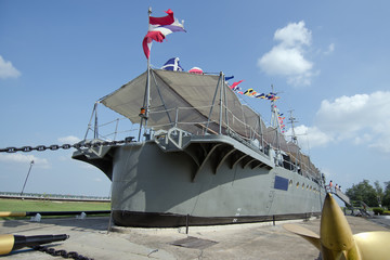 Thai old warship settles on the ground as museum