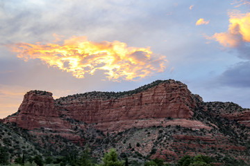 Beautiful Sunset Scenery of Sedona Arizona national forest