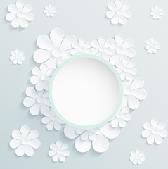 Beautiful wreath of spring flowers, white daisies