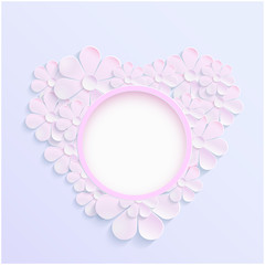 Beautiful wreath of spring flowers, pink daisies