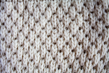 Close up on knit woolen fur texture