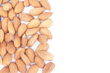 Almond nuts isolated on white background