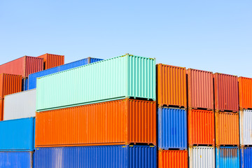 Cargo containers in shipping dock