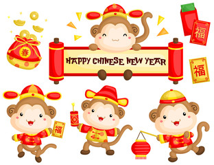 Fototapeta premium Monkey in Chinese New Year Costume
