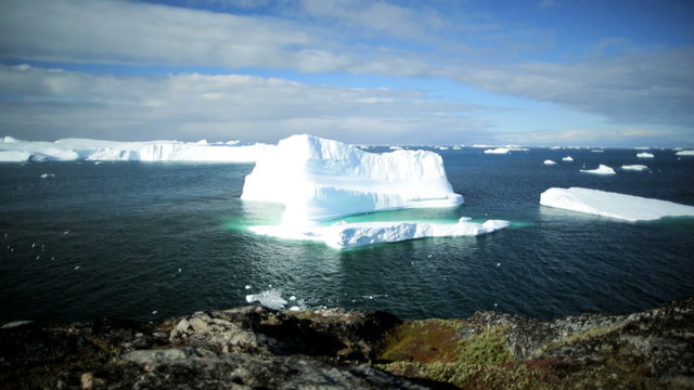 Ice Meltwater Glacier Icefjord Ocean Environment Land Mass Greenland 