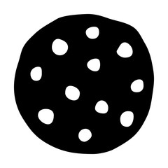 Chocolate chip cookie flat icon for food apps and websites