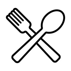 Spoon and fork for eating flat icon for apps and websites