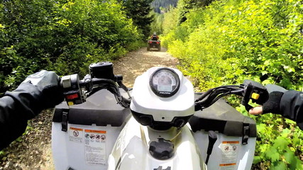 POV Time lapse ATV driving Off road Quad bike sport activity Canada
