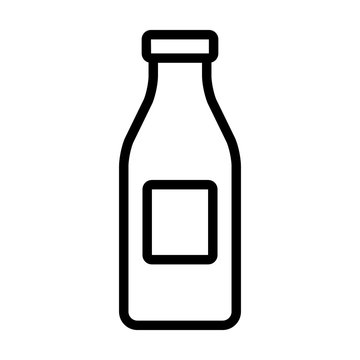 Milk bottle container line art icon for apps and websites