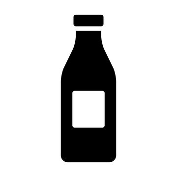 Milk bottle container flat icon for apps and websites