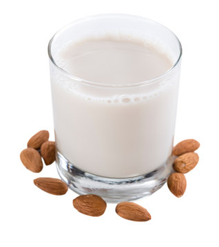 Almond Milk isolated on white
