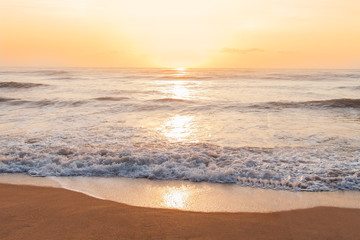 Tropical beach at beautiful sunrise.
