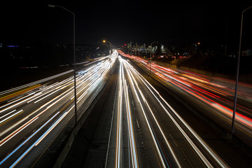 Fototapeta na wymiar Seattle freeway traffic at rush hour
