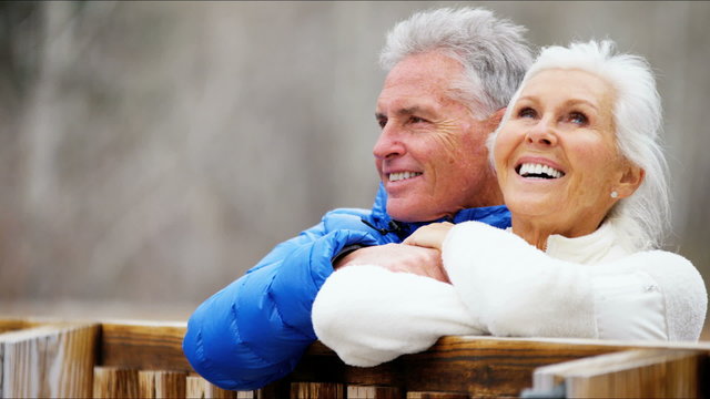 healthy outdoor Colorado male female seniors couple retirement winter leisure