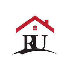 innitial letter logo with roof and window