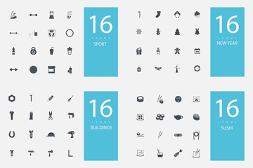 stylish set of 4 themes and icons