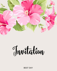 Flower garland for invitation card.