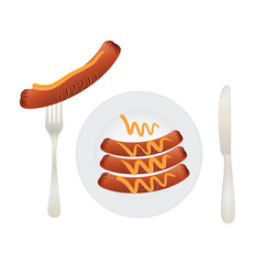 Sausages on a plate.