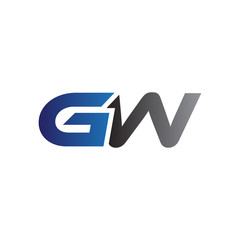 Simple Modern letters Initial Logo gw