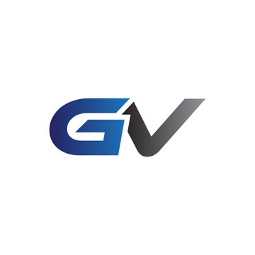 Simple Modern letters Initial Logo gv