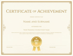 Certificate template in vector for achievement graduation completion