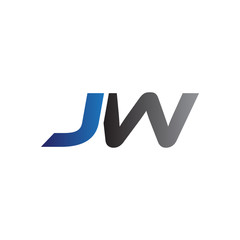 Simple Modern letters Initial Logo jw