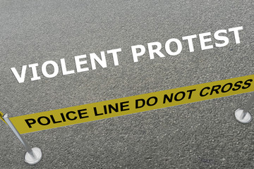Violent Protest concept
