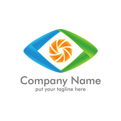 Naklejka premium Modern Simple Eye Logo Icon