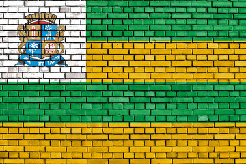 flag of Aracaju painted on brick wall