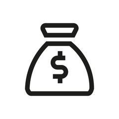 Money bag line icon.