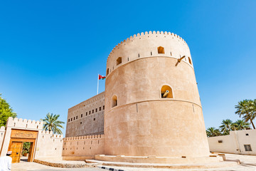 Al Hazm Castle in Rustaq, Oman. It is located about 175 km to the southwest of Muscat, the capital of Oman.