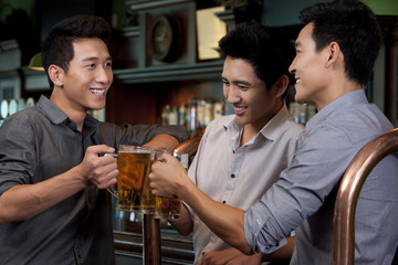 Friends Relaxing at a Bar