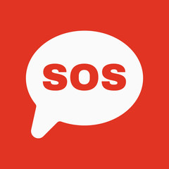 The sos icon. Help symbol. Flat