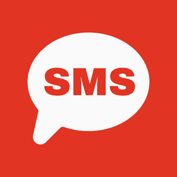 The sms icon. Text message symbol. Flat