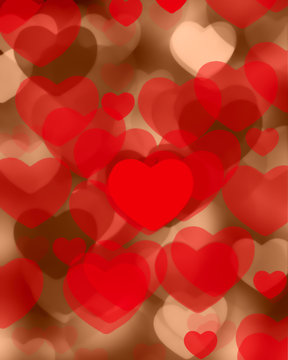 hearts bokeh abstract background for valentine 